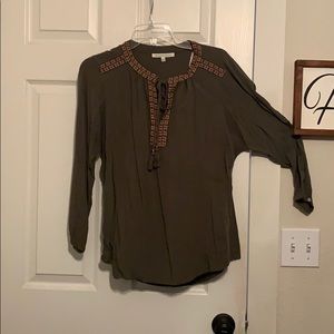 Army green long sleeve top